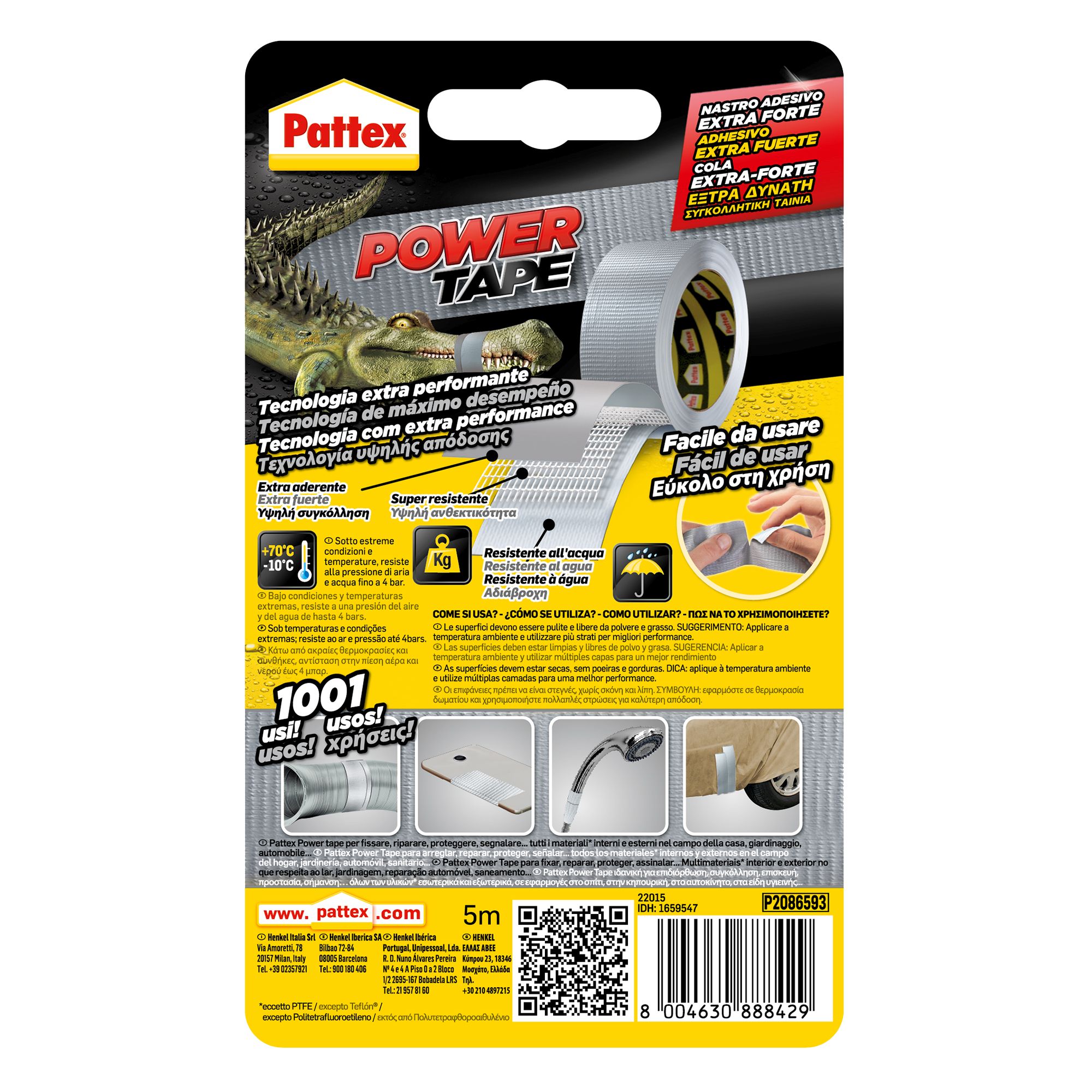 Pattex Power Tape Bl 50x5 m. Gris